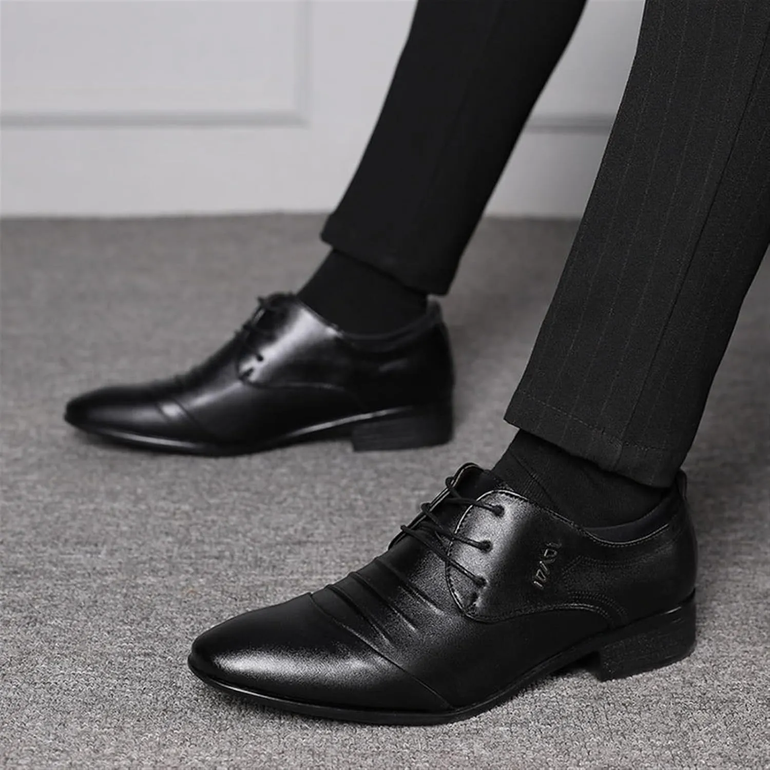 Dress Shoes for Men Men's Luxury Dress Shoes Elegant Solid Color Loafers for Weddings Business Casual
