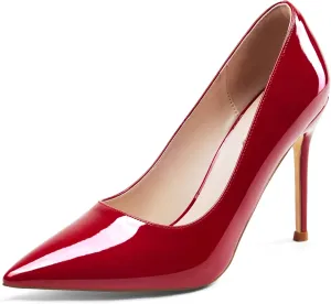 Elisabet Tang High Heels, Womens Pointed Toe Slip on Stilettos Party Wedding Pumps Basic Shoes