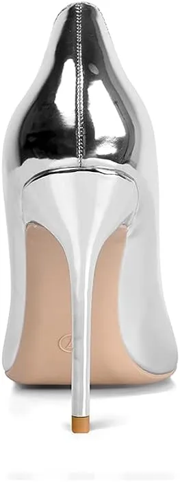 Elisabet Tang High Heels, Womens Pointed Toe Slip on Stilettos Party Wedding Pumps Basic Shoes