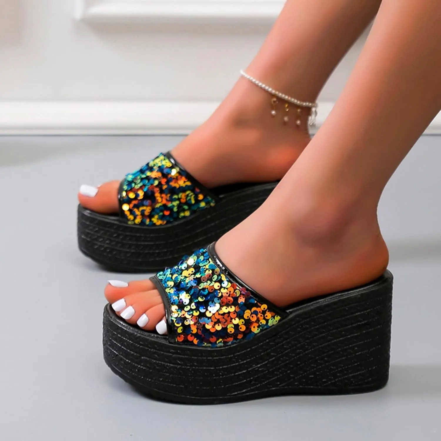 Heeled Strappy Sandals for Women Wide Foot Rhinestone Heeled Sandal for Womens Thong Heeled Shoes for Woman Wide Width Shoe for Womans