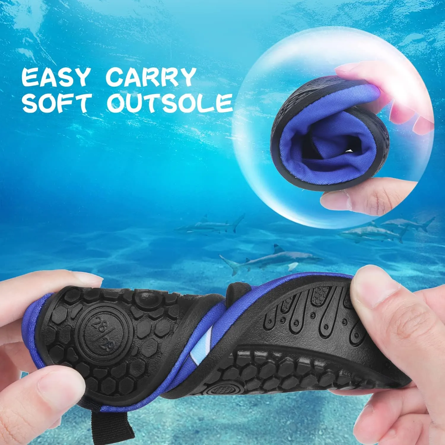 Kids Boys Girls Swim Water Shoes, Toddler Kids Swim Water Shoes Non-Slip Quick Dry Beach Shoes,Barefoot Sports Shoes Aqua Socks for Beach Outdoor Sports