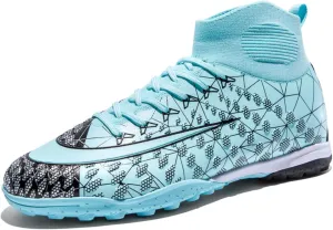 Men's High Top Breathable Soccer Shoes Outdoor Lightweight Wide Toe Students Grass Training Sneakers Outdoor Football Shoes