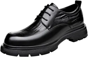 Men's Leather Platform Lace Up Dress Oxford Shoes for Driving Walking Wedding Outdoor Indoor Size for Men's Outdoor Activities