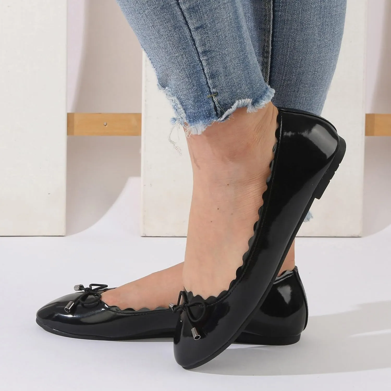 Women's Soft Leather Flat Shoes Classic Ballet Flats Lightweight Business Work Shoes Elegant Dress Shoe