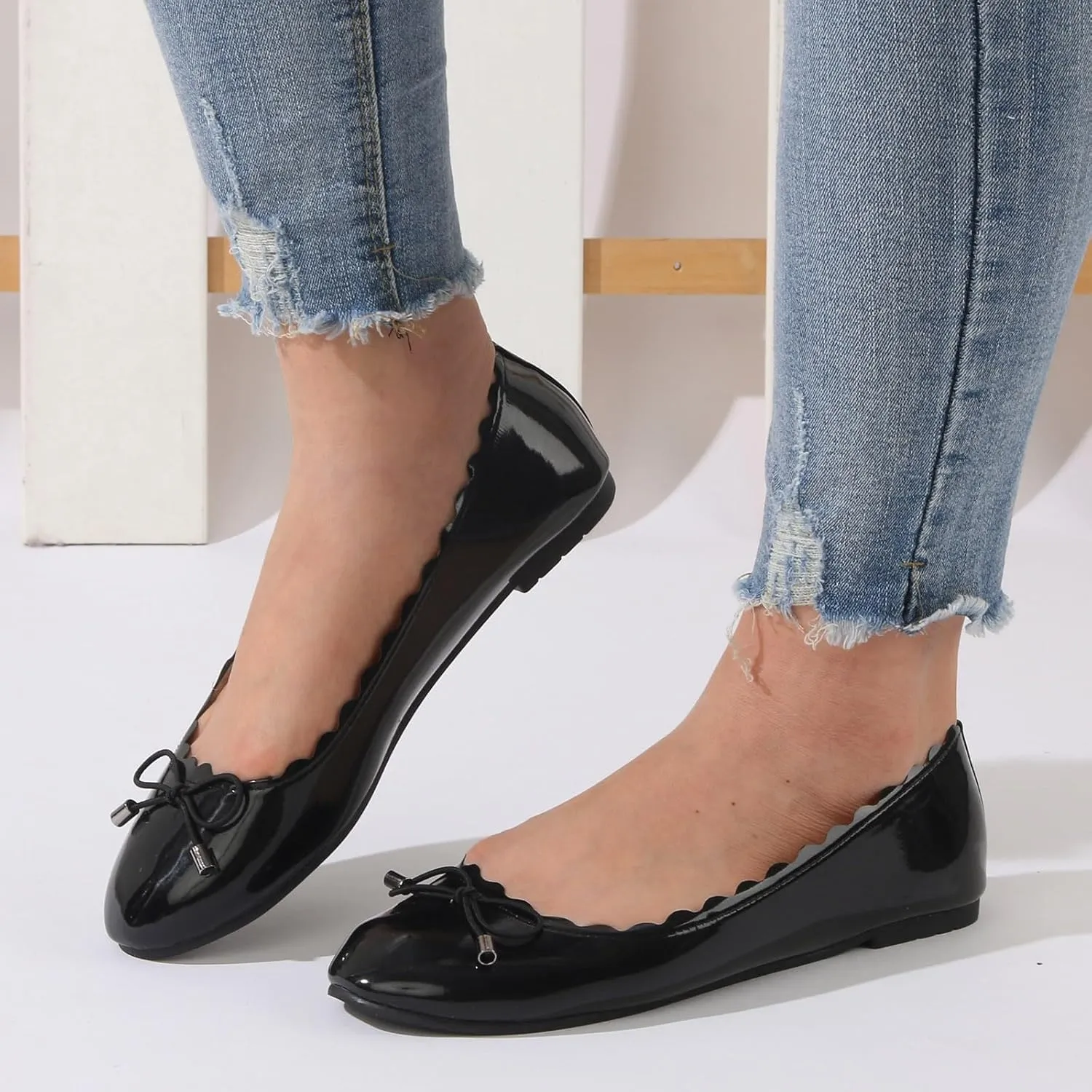 Women's Soft Leather Flat Shoes Classic Ballet Flats Lightweight Business Work Shoes Elegant Dress Shoe